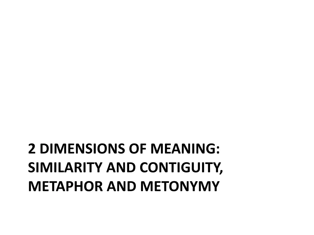 2 dimensions of meaning similarity and contiguity