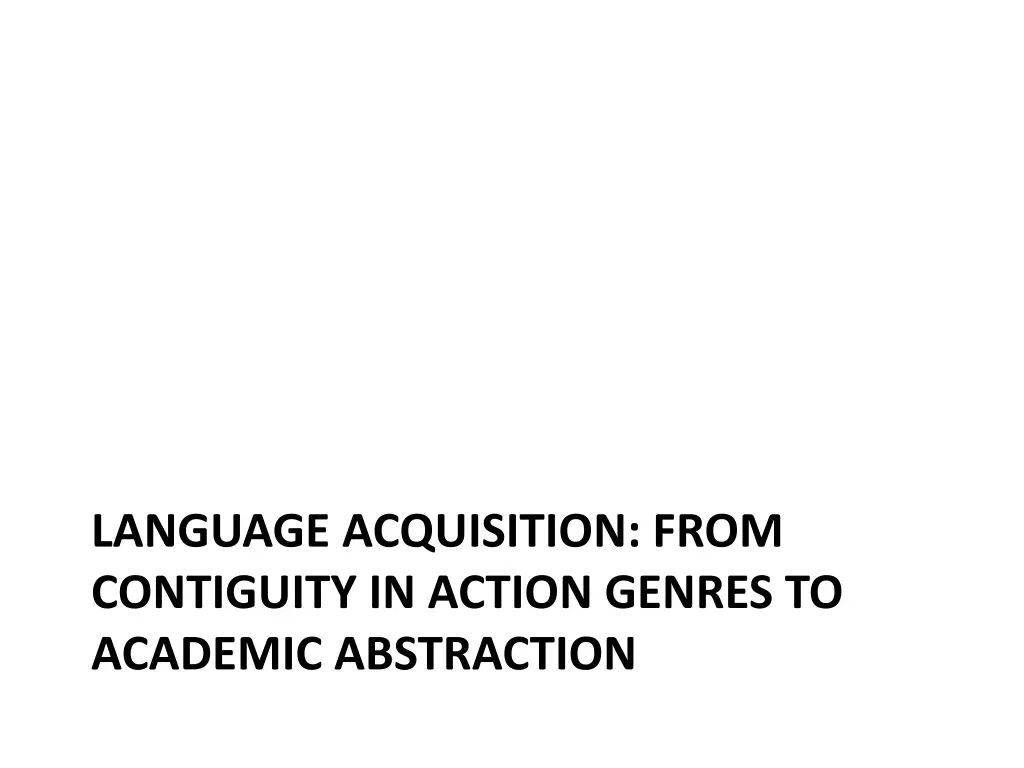 language acquisition from contiguity in action