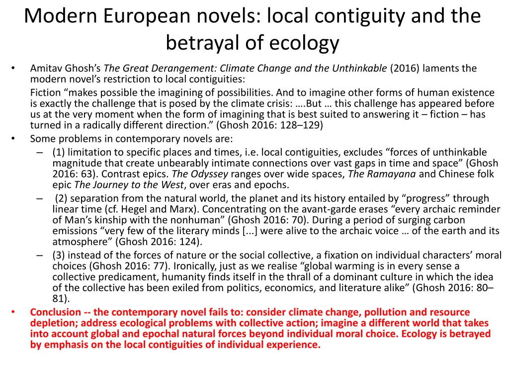 modern european novels local contiguity
