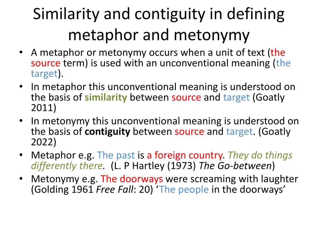 similarity and contiguity in defining metaphor