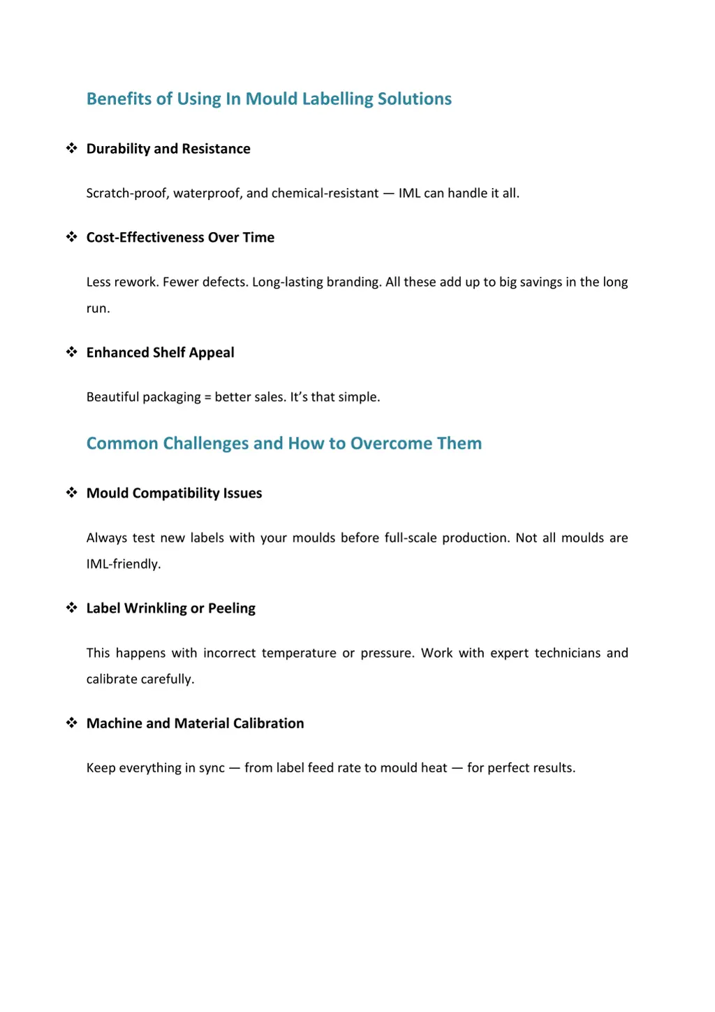 benefits of using in mould labelling solutions