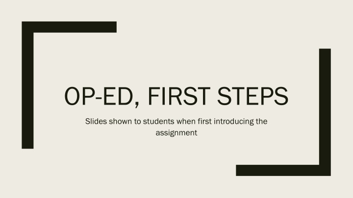 op ed first steps