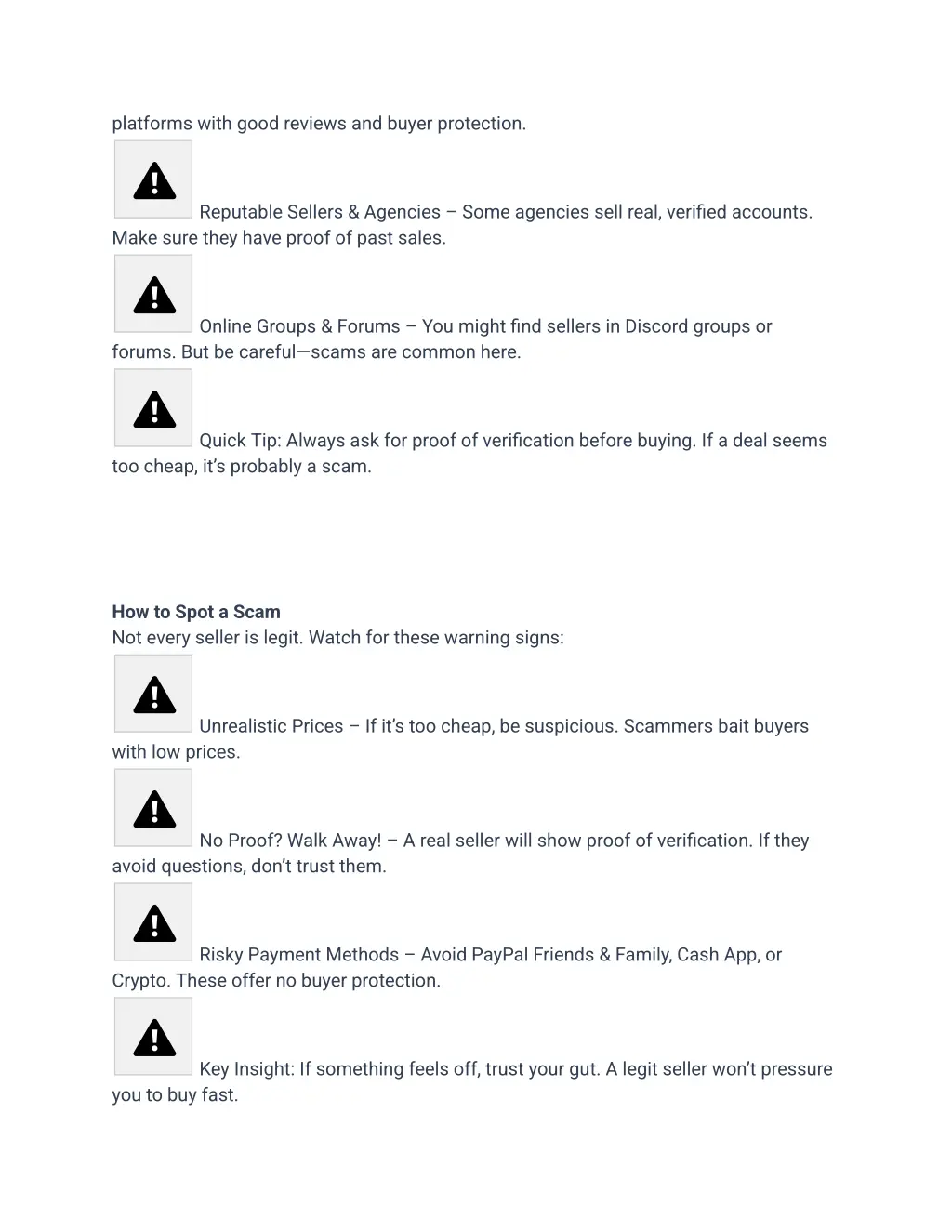 platforms with good reviews and buyer protection