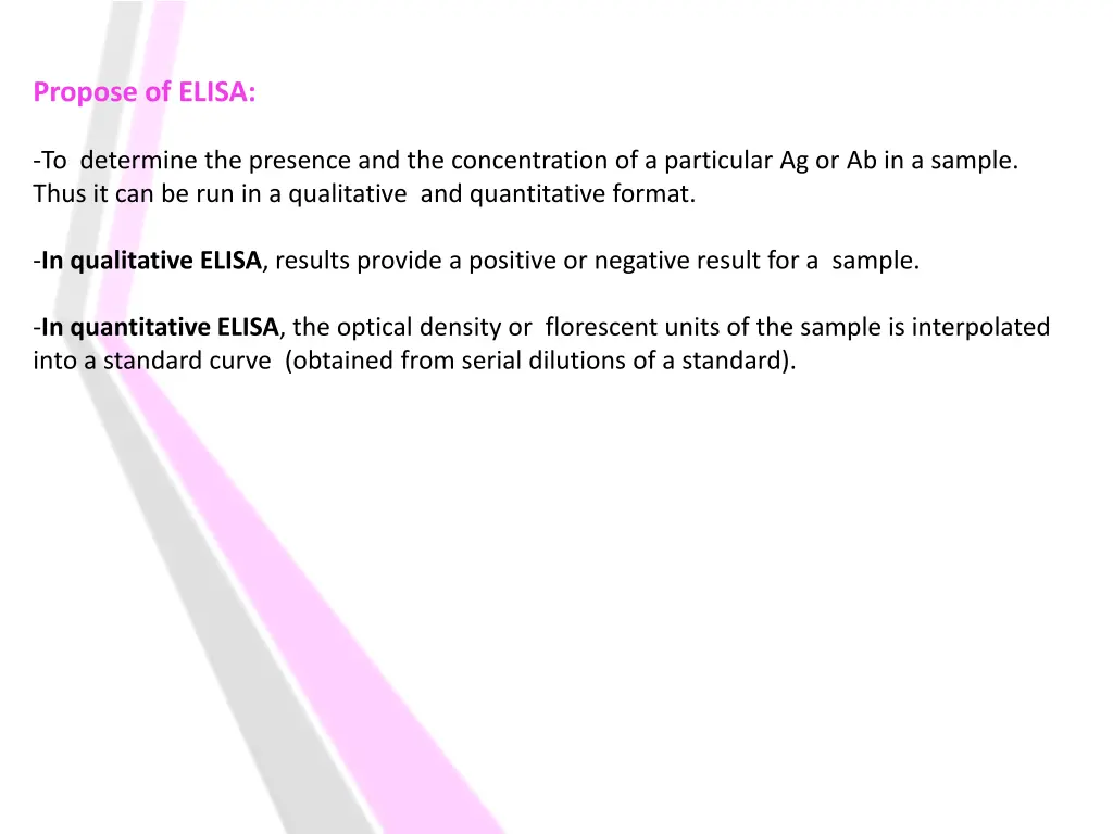 propose of elisa