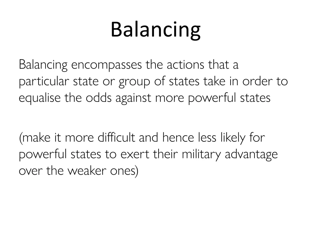 balancing