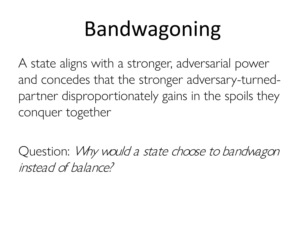 bandwagoning