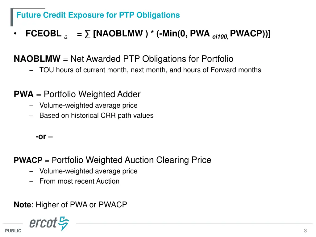 future credit exposure for ptp obligations
