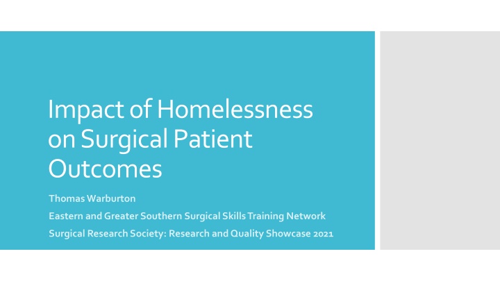 impact of homelessness on surgical patient