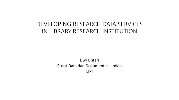 developing research data services in library