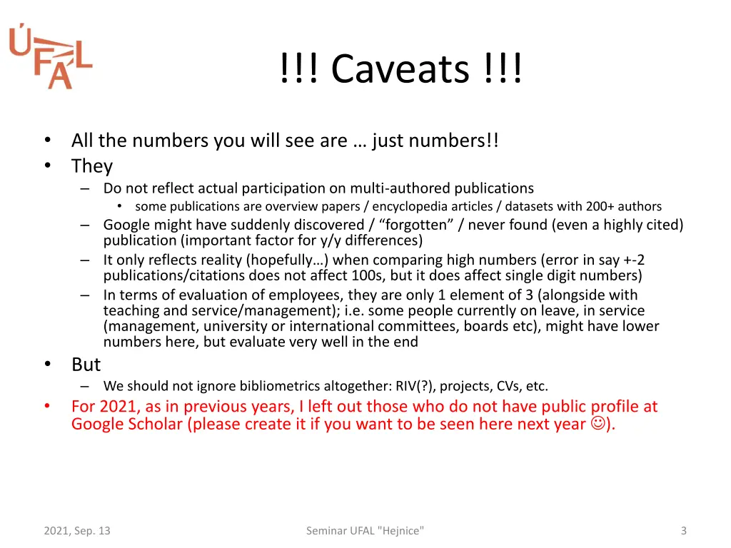 caveats
