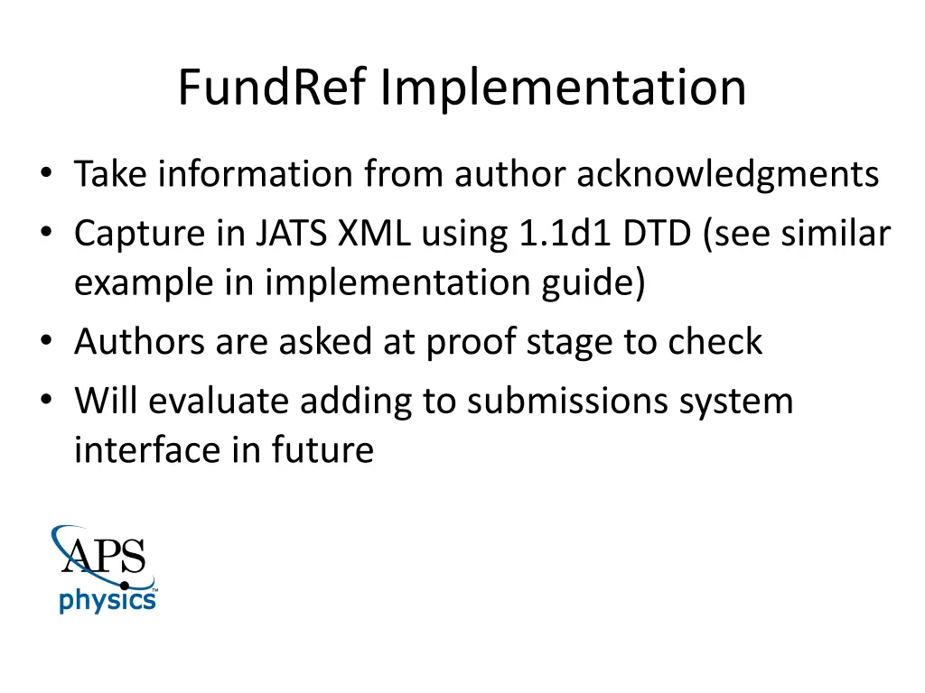 fundref implementation
