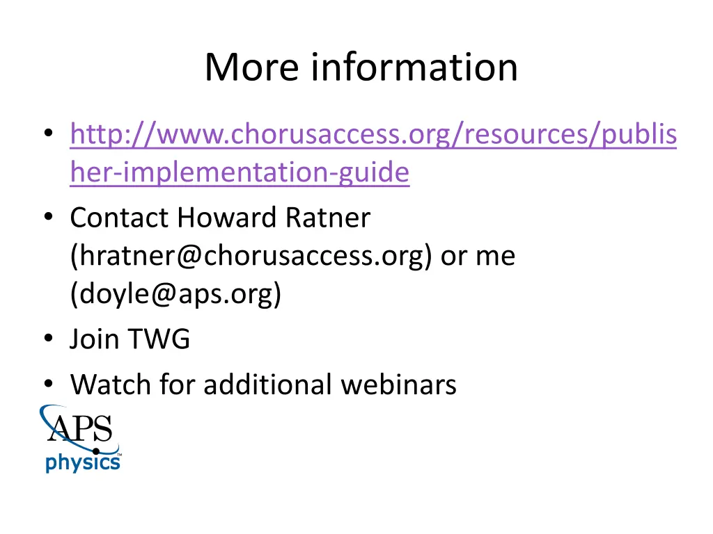 more information