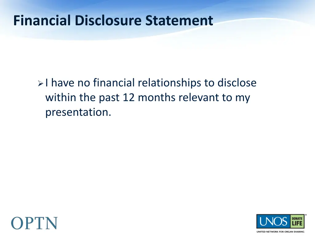 financial disclosure statement