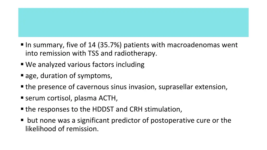 in summary five of 14 35 7 patients with