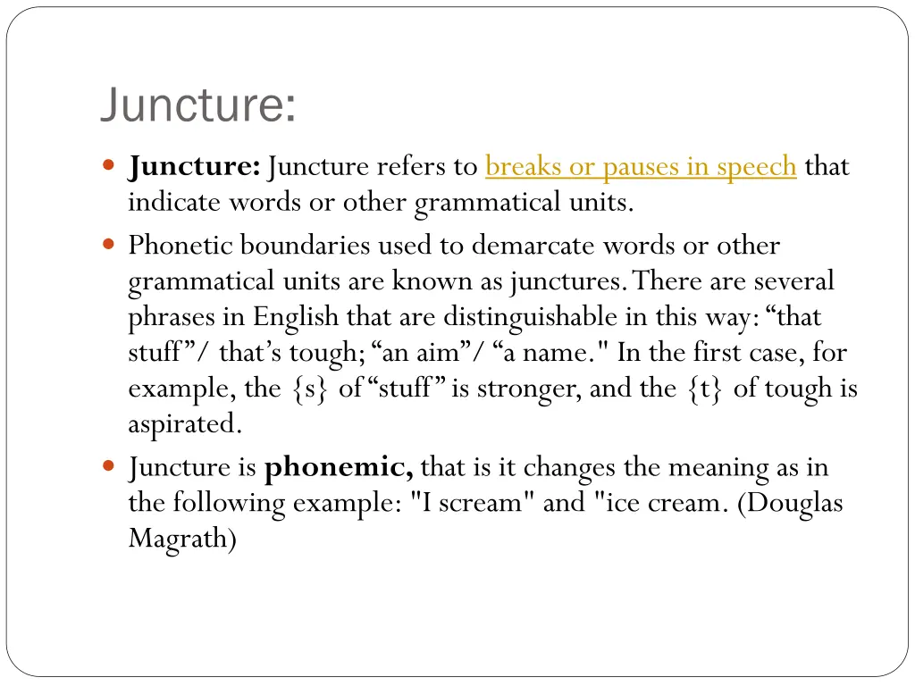juncture