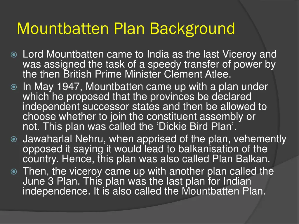 mountbatten plan background