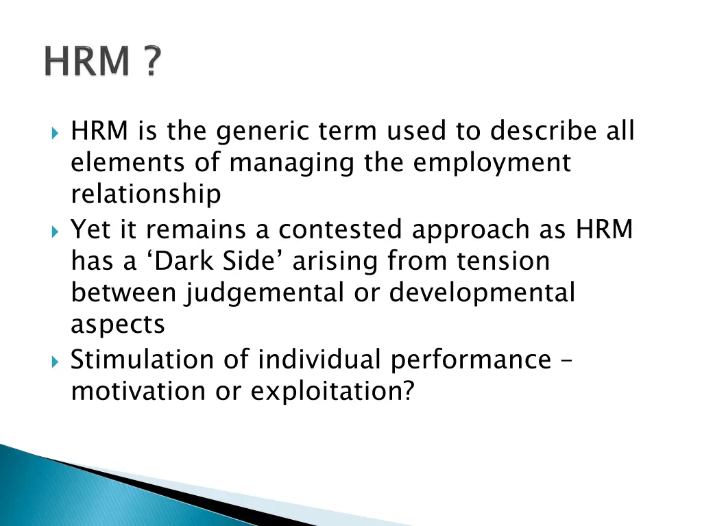 hrm is the generic term used to describe