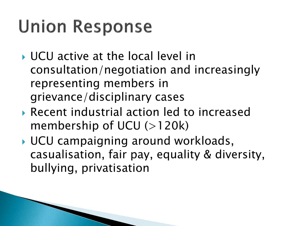 ucu active at the local level in consultation