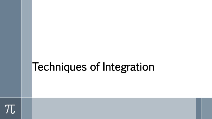 techniques of integration techniques