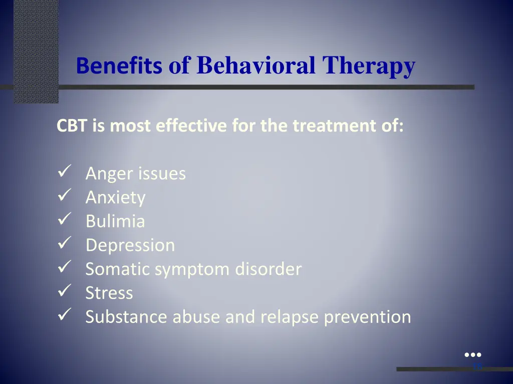 benefits of behavioral therapy 1