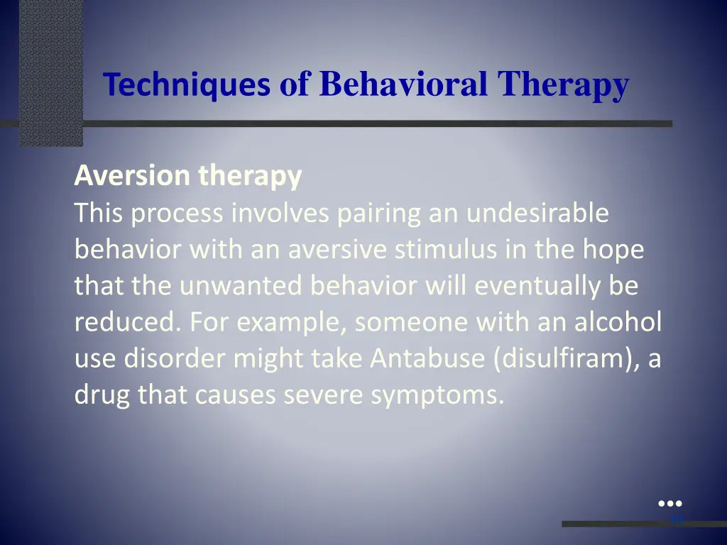 techniques of behavioral therapy 1
