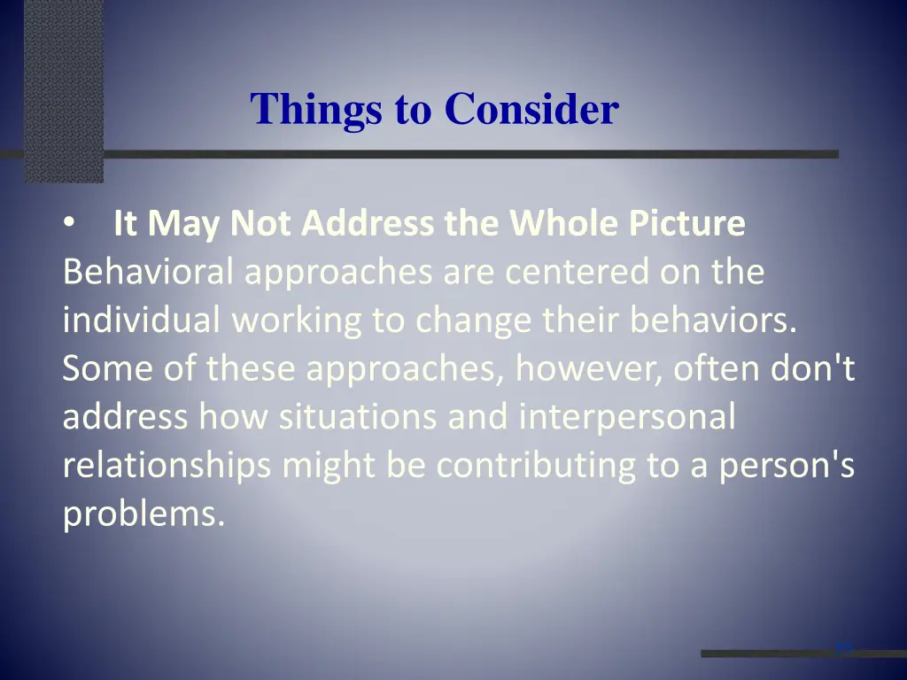 things to consider 1