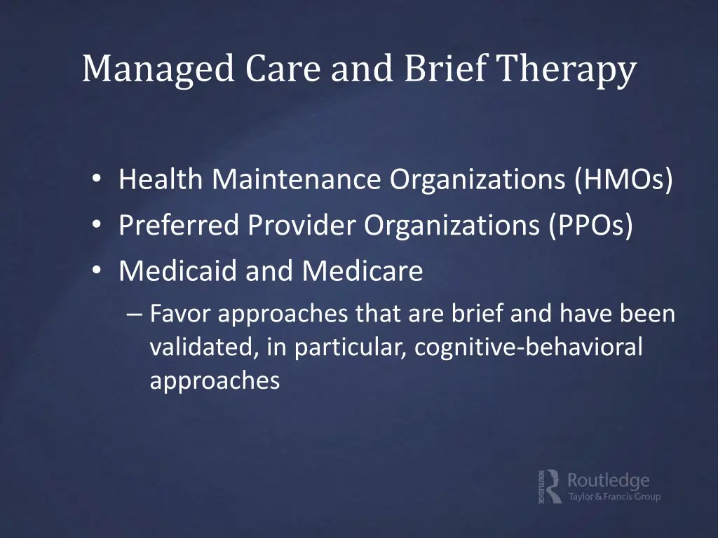 managed care and brief therapy