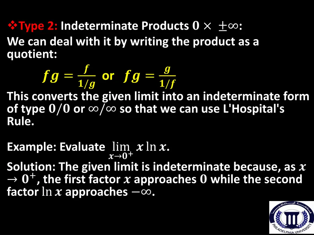 type 2 indeterminate products we can deal with