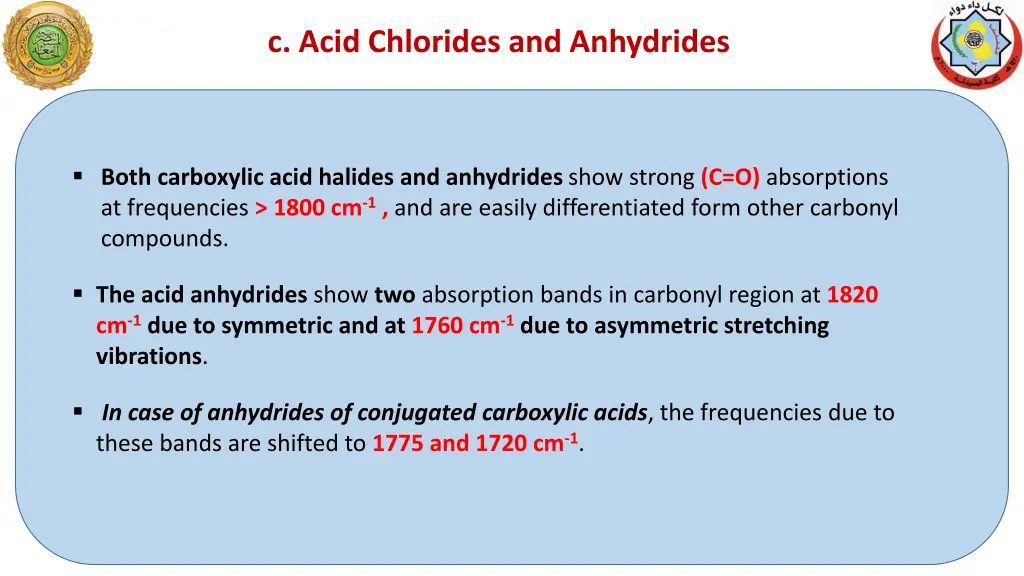 c acid chlorides and anhydrides