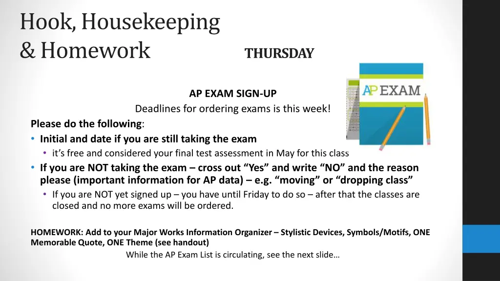 hook housekeeping homework 1