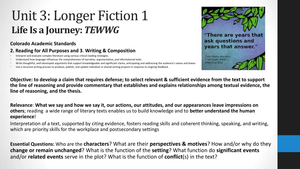 unit 3 longer fiction 1 life is a journey tewwg 1