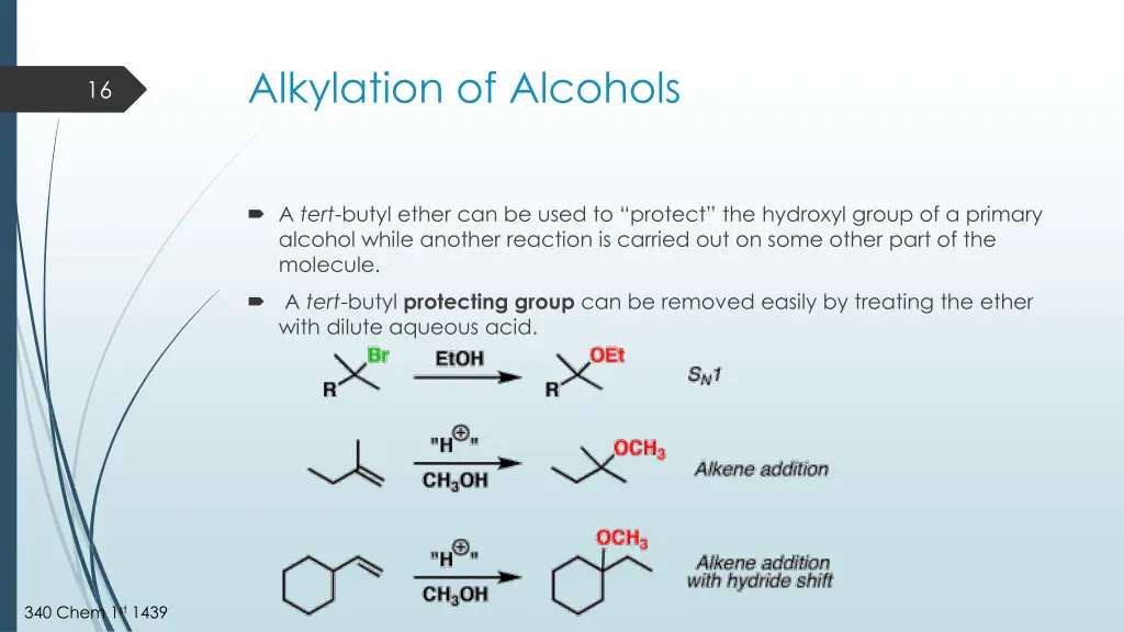 alkylation of alcohols