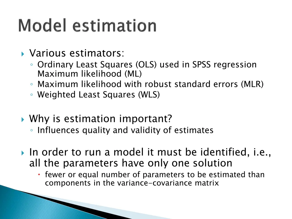 various estimators ordinary least squares