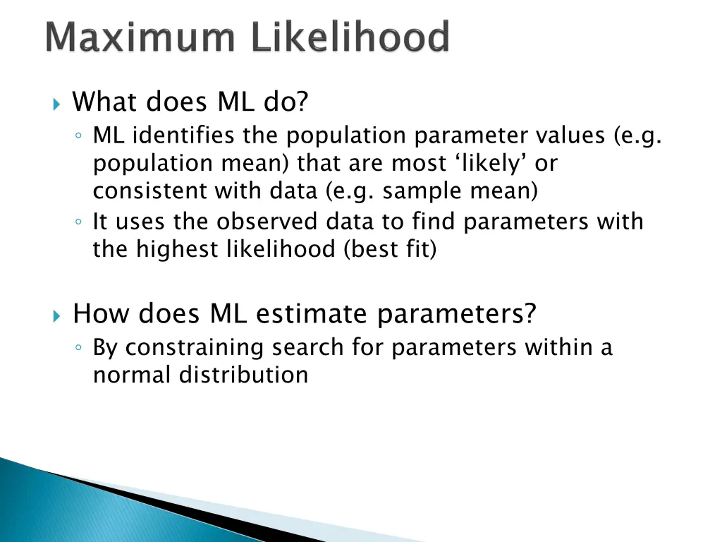 what does ml do ml identifies the population