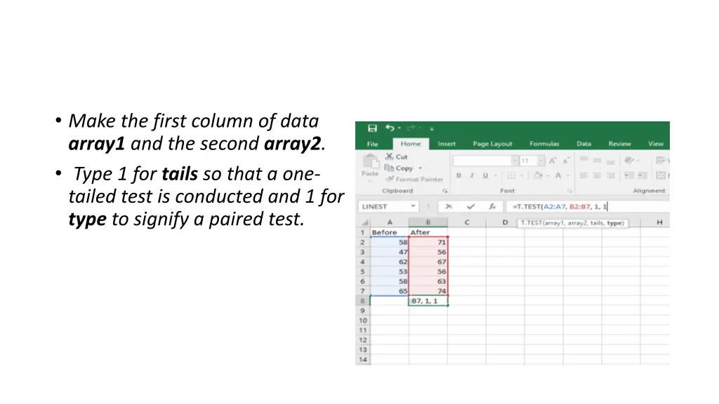 make the first column of data array1