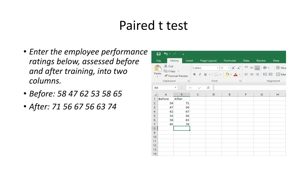 paired t test