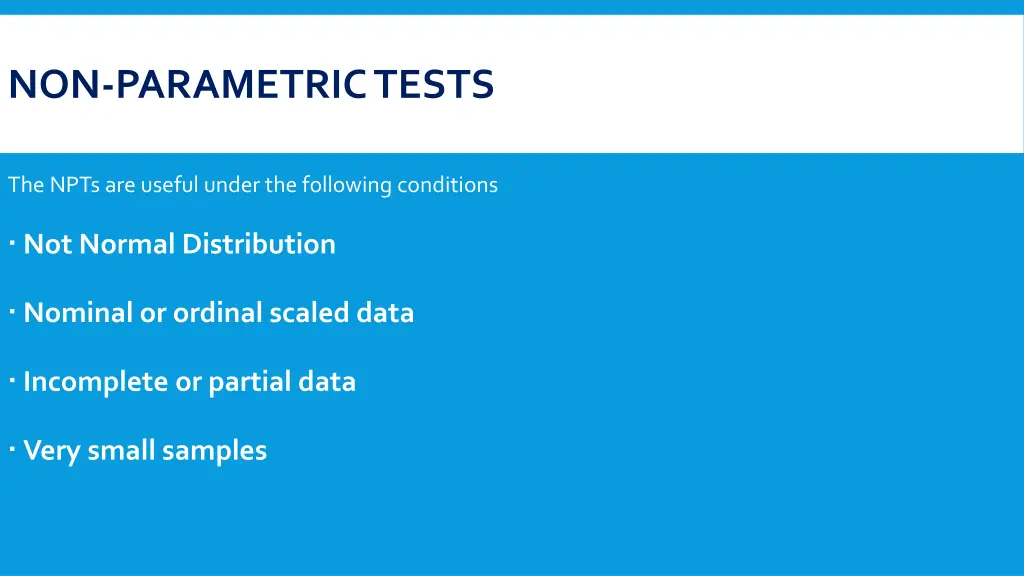 non parametric tests