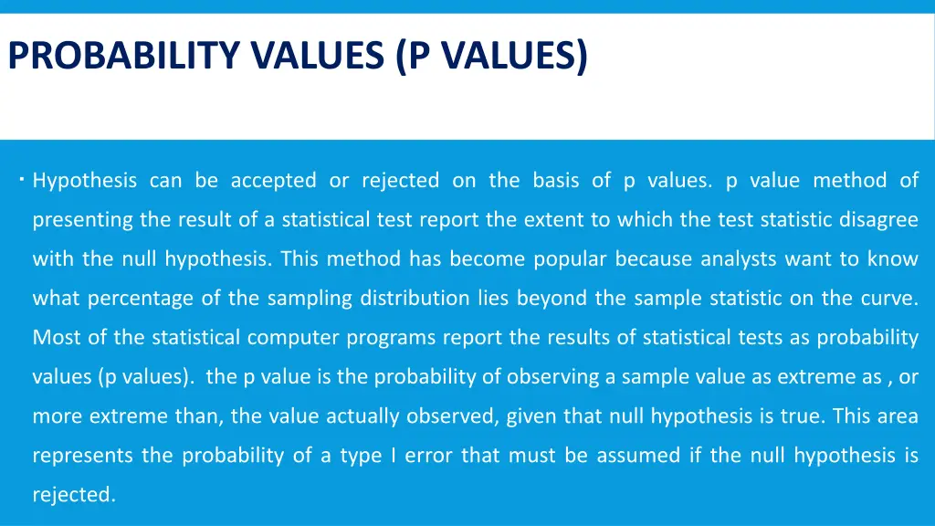 probability values p values