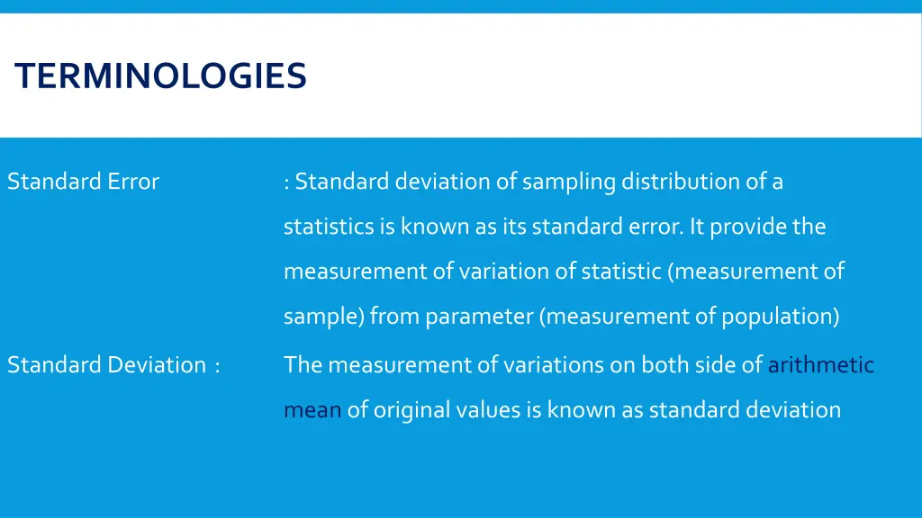 terminologies