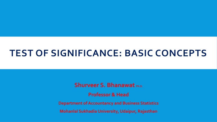 test of significance basic concepts