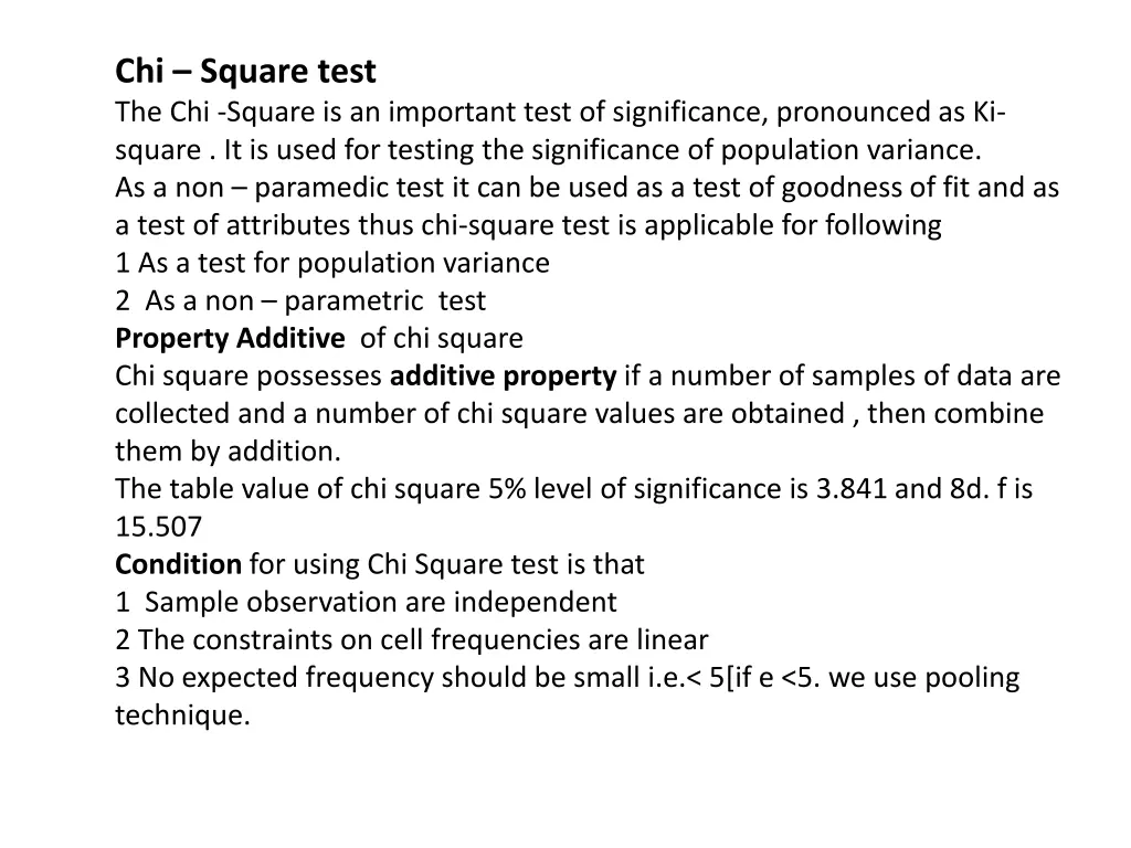 chi square test the chi square is an important