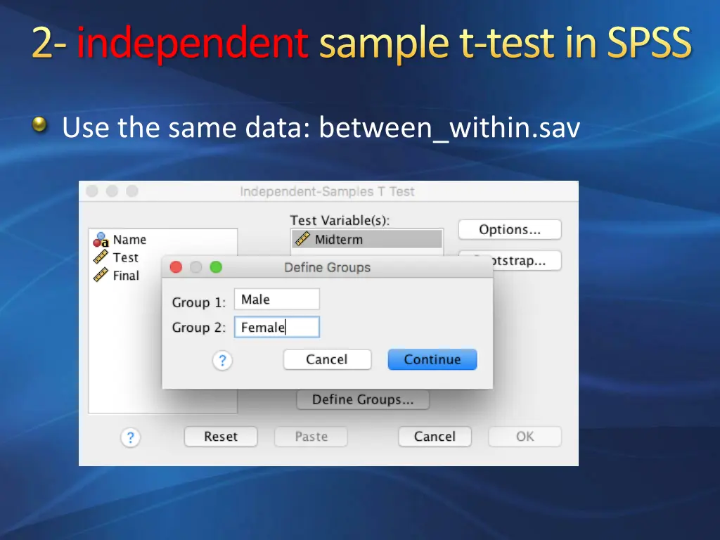 2 independentsample t test in spss 1