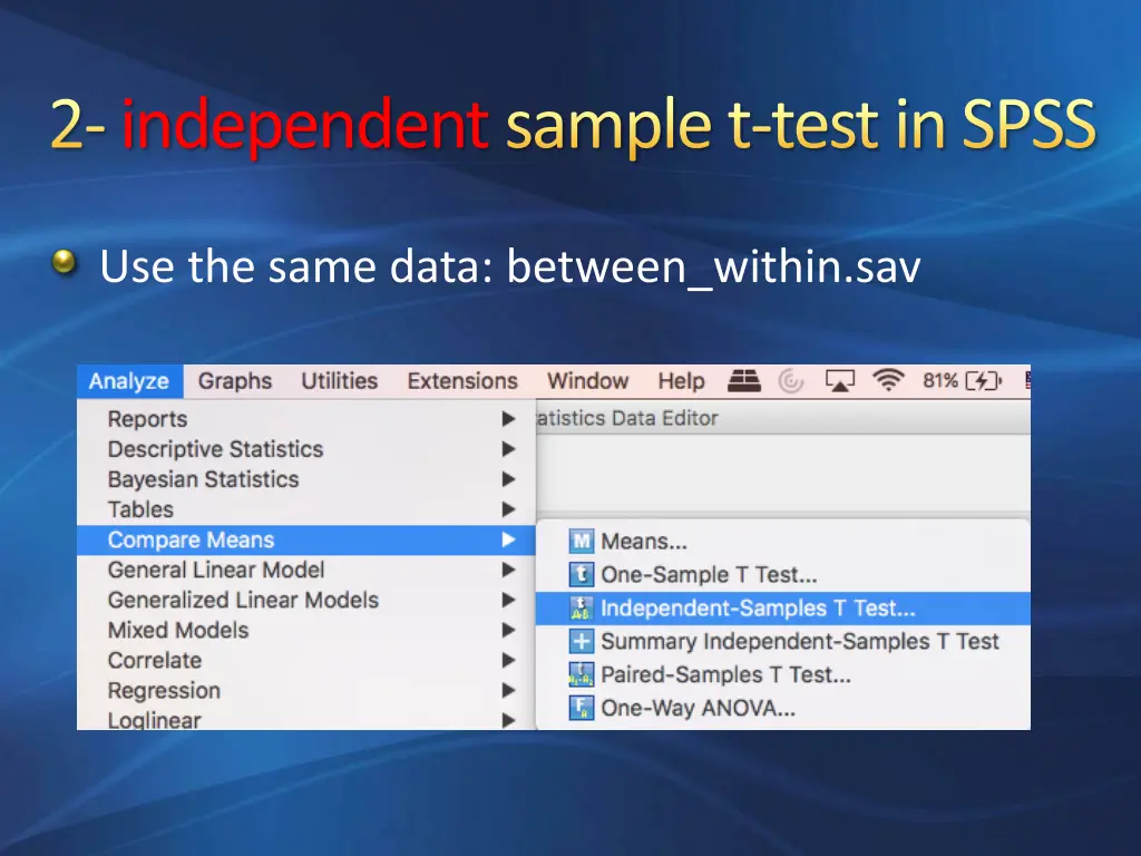 2 independentsample t testin spss