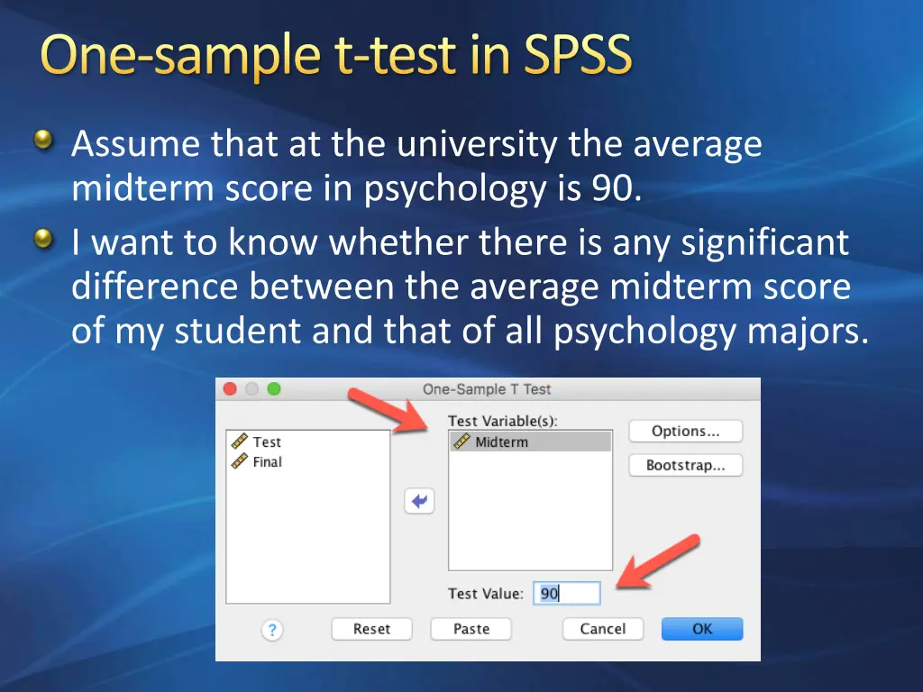 one sample t test in spss 1