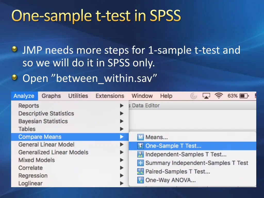 one sample t test in spss