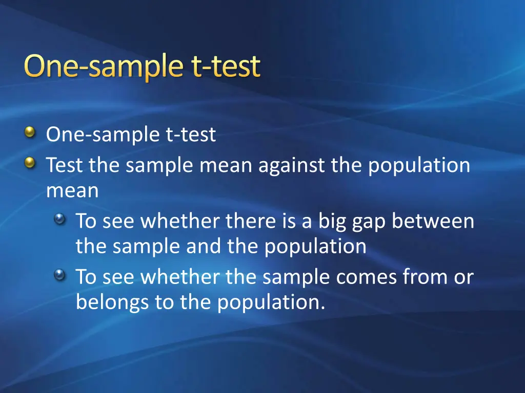 one sample t test
