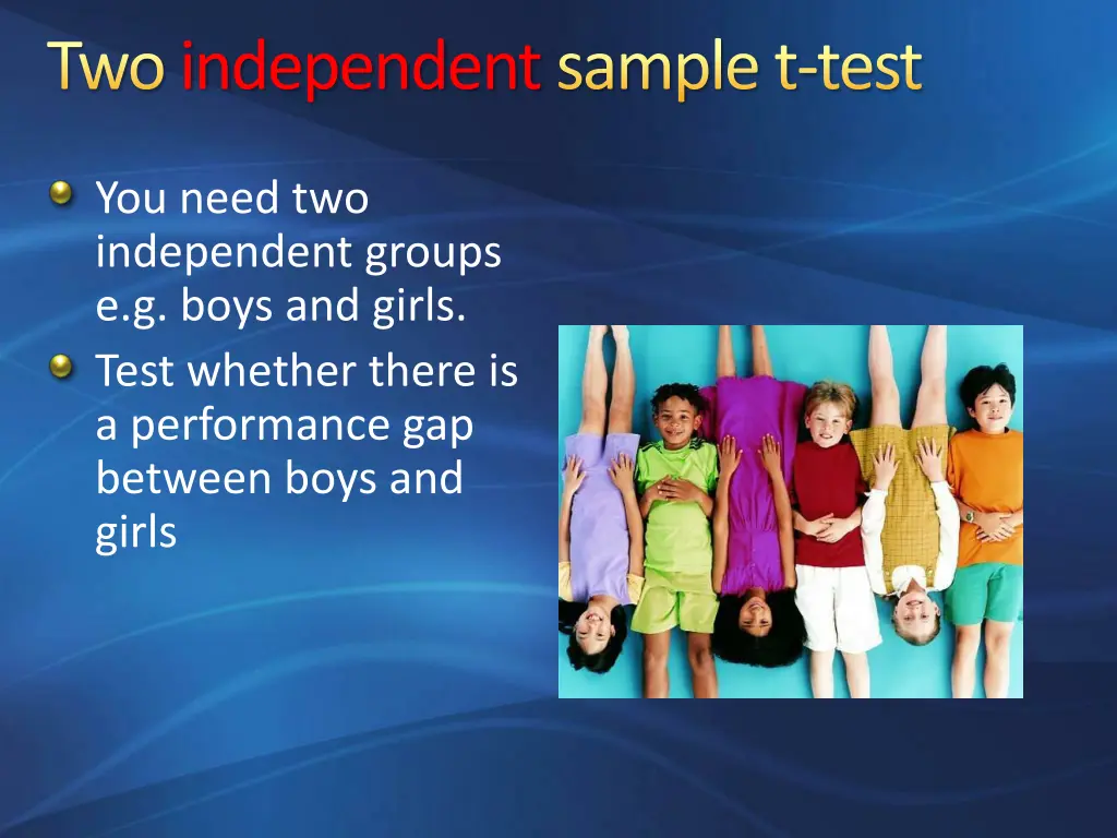 two independentsample t test