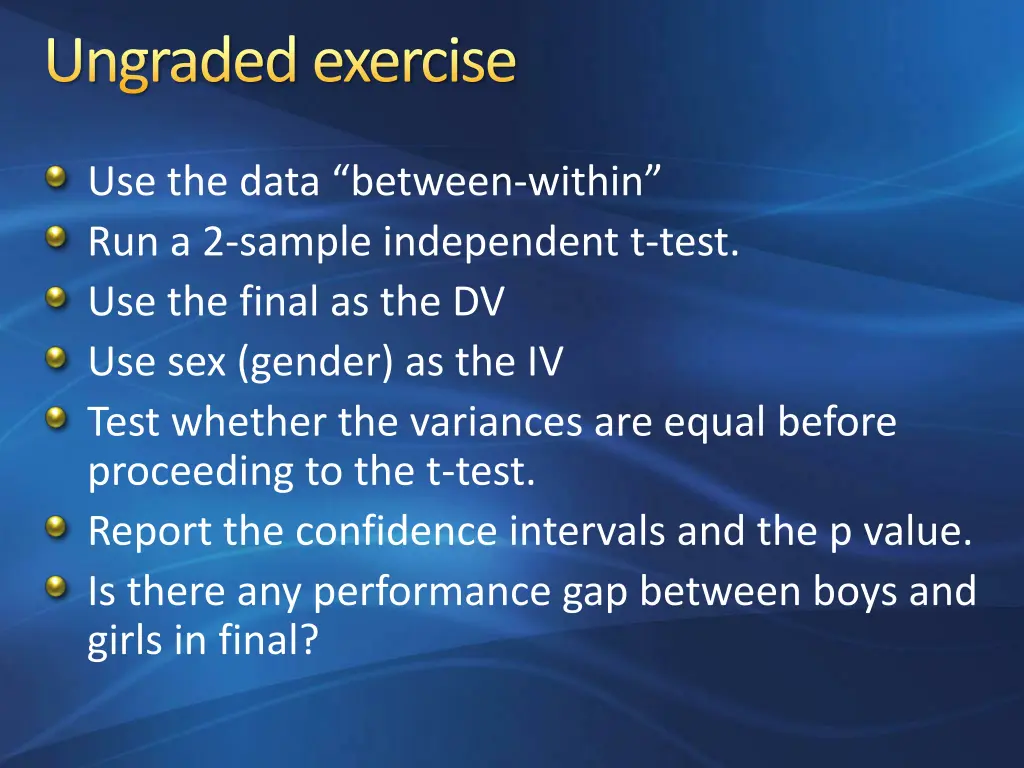 ungraded exercise 1