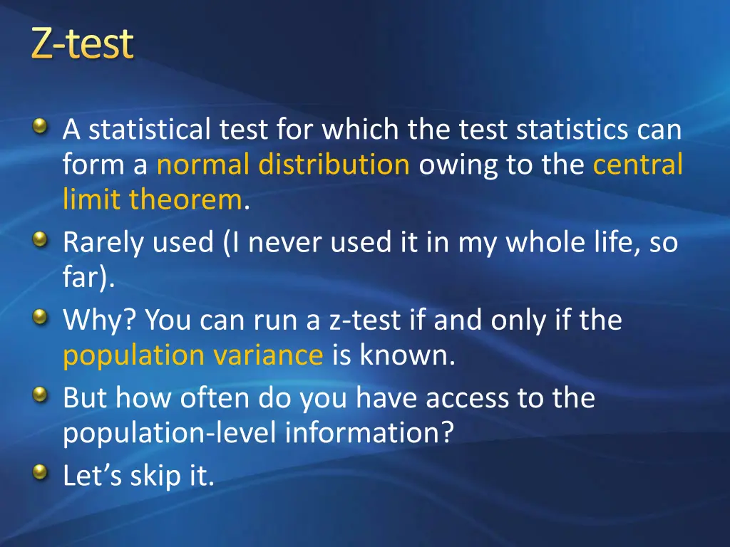 z test