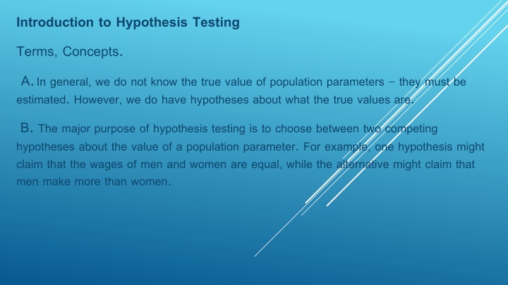 introduction to hypothesis testing terms concepts
